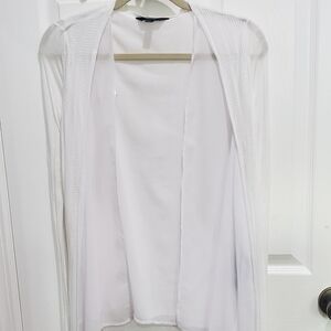 White Open Front Cardigan